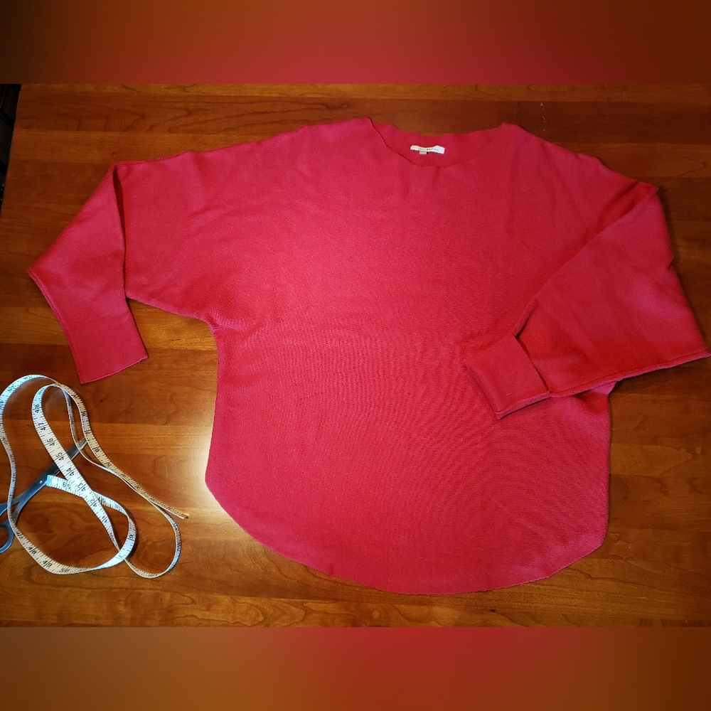Vila Milano Dolman Pullover, Size L, cherry red.